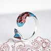 Anillo Koi S925 de plata esterlina con esmalte cloisonné, anillo abierto ajustable, regalo de San Valentín para mujer