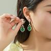 Xuping Moda Aleación de Cobre Chapado en Oro de 18 Quilates Serie de Piedras Gemas de Circonita Cúbica Sintética Pendientes de Lujo Ligero Esmeralda