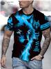 Camiseta de manga corta para hombre con estampado animal 3D de animales, estilo urbano, camiseta informal de gran tamaño.