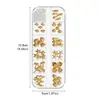 Pacote Misto de Acessórios Populares para Nail Art com Estrelas do Mar Douradas, Conchas, Cavalos-marinhos e Coqueiros para Decoração de Unhas DIY Atacado