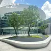 Banco circular UHPC para alcorque de árbol para carreteras municipales, paisajismo de islas, cerramiento de árbol de cemento, edificio terminal del aeropuerto, hecho a medida para licitación