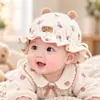 Touca de Bebê Outono/Inverno Gatinho Fofo Chapéu Protetor de Moleira para Recém-Nascidos Chapéu de Bebê Respirável para Meninos e Meninas Meses Pequenos