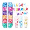 Caixa com 12 Compartimentos Lantejoulas para Unhas Letras Inglesas Peroladas Cor Mista Ultra-Finas Lantejoulas PET para Nail Art Acessórios de Cola DIY