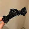 Para cabelos grossos, presilha banana, presilha garra elegante, presilha vertical, ferramenta para rabo de cavalo alto, estilo doce, presilha de cabelo grande, presilha torcida de bolinhas para mulheres