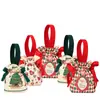 Bolsas de Dulces Navideños, Bolsas Pequeñas de Lona para Regalo, Bolsas con Cordón de Árbol de Navidad Santa Claus Manzana para Regalo, Al por Mayor en Stock