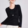 Camiseta de Manga Larga con Cuello en U de Lyocell Tencel para Mujer, Capa Base de Otoño, Top Elegante de Cuello Bajo 2026 Ajustado