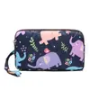 Venta al por mayor de fábrica nueva cartera monedero bolso femenino coreano estampado cartera bolso para teléfono móvil cartera de dama bolso de tela para correr
