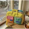 Bolsa de Viagem Color-Blocking Dopamina, Design Único, Grande Capacidade, Bolsa Transversal para o Dia a Dia, Bolsa de Maternidade, Bolsa de Viagem Multiuso