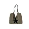 Bolso de Gran Capacidad para Mujer Otoño Retro Estrella Bolso de Hombro para Viaje al Trabajo 2026 Nuevo Bolso Tote de un Solo Hombro para Mujer Azul Marino