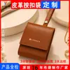 Bolsa de cuero con botón de presión, bolso de mano pequeño de cuero vintage, bolsa portátil para guardar labiales y joyas, admite logotipo personalizado