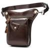 Comercio exterior al por mayor bolsa de pierna de mezclilla y cuero para hombre bolsa de cintura de cuero para teléfono móvil para deportes al aire libre bolsa de cintura europea y americana para montar en motocicleta