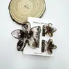 Novo Conjunto de Outono e Inverno Cruzado com Plumeria Escovada Presilha de Cabelo Bauhinia Estilo Festivo Elegante Presilha de Tubarão Acessórios de Cabelo Presilha de Cabelo