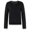 Suéter Yaqi de Punto Sin Costuras Calibre 18 para Primavera y Otoño con Diseño Bloque de Color, Top Delgado de Lana con Cuello Redondo para Commuter con Adornos Tridimensionales