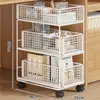 Estante Organizadora de Brinquedos Infantil com Rodas Carrinho de Lanches Multicamadas Móvel para Sala de Estar Prateleira de Armazenamento para Bebê