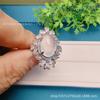 Anillo Facial de Huevo de Calcedonia Blanco Hielo Blanco Luna Petalo Nuevo Color Jade Chino Anillo de Huevo de Calcedonia