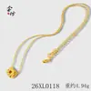Collar de Moneda Cuadrada Hueca 3D Brillante Estilo Hielo Dorado Chapado Antiguo para Mujer, Estilo Chino, Para Regalo, En Stock al por Mayor