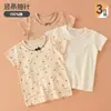 Camiseta de Verão de Manga Curta para Meninas Pequenas, Doce e Fofa, Blusa de Manga Meia-Manga para Crianças Pequenas e de Tamanho Médio, Moletom de Algodão Puro com Gola Redonda