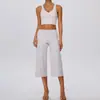 Nuevo Conjunto de Yoga de Alta Elasticidad para Mujer de Verano, Diseño de Espalda Cruzada, Pierna Ancha, Transpirable, Sensación de Piel Desnuda, Ropa para Fitness, Running, Yoga
