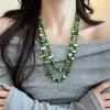 Colar de Pérolas Multicamadas de Luxo Leve de Alta Qualidade para Mulheres Elegante Elegante Simples Longo Acessórios de Corrente de Lã Outono e Inverno