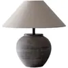 Luminária de mesa estilo wabi-sabi, cerâmica vintage, para sala de estar, quarto, decoração de casa de temporada, luminária de cabeceira criativa estilo chinês novo, luminária de mesa estilo japonês