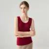 Top de tirantes fino de punto de cachemira a rayas para mujer, jersey de cuello en U, top versátil de capa base casual para otoño e invierno