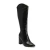 Botas de caña alta de charol con punta para mujer para otoño e invierno, botas Martin ligeras de tacón ultraligero con suelas de goma antideslizantes y cremalleras laterales.
