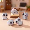 Gato bobo de desenho animado fofo oito peças adoráveis enfeites de mini gato DIY decoração de casa de bonecas acessórios de decoração para casa