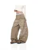 Calça de Pierna Larga Jeans com Estampa de Letras Americano Quente Europeu e Americano Cross-Border Hip-Hop Calças Largas Femininas Figura em Pera Calças Largas Tendência