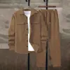 Novo terno esportivo masculino de cadarço liso, bonito, de alta qualidade, simples e casual, terno de veludo cotelê