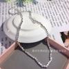 Prata de lei s925 pulseira de prata quebrada várias duas colar de prata quebrada corrente para clavícula feminina luxo leve nicho versátil simples