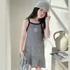 Vestido de tirantes estilo Little Chanel para niña, Nuevo vestido de moda de verano para niños, Elegante vestido de princesa con volantes para niñas, Ropa para niños
