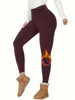 Leggings Femininos de Cintura Alta Transfronteiriços, Calças de Yoga Elásticas Quentes de Pelúcia, Veludo Longo de Outono e Inverno, Quentes, Modeladoras e com Controle de Barriga