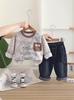 Traje para niño Otoño 2025 Nuevo Estilo Sudadera con Letras Moderna y a la Moda para Niños Conjunto de Dos Piezas de Otoño para Niños