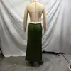 Ins transfronterizo europeo y americano 2026 nueva moda elegante para mujer al por mayor top tipo camisola con cordones y abertura y falda ajustada al cuerpo
