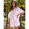 Conjunto de Verão Feminino da Moda Europeia e Americana da Amazon, Camiseta de Manga Curta Estampada e Shorts