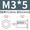 Tornillos Remache de Agujero Pasante So-M2M2.5M3M4M5 Tornillos Remache de Acero al Carbono Columna de Tuerca Remache para Placa Zinc Azul y Blanco.5