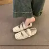 Otoño 2026 Nuevos Zapatos Planos Versátiles de Punta Cuadrada Elegantes para Mujer con Lunares y Correa de Tobillo de Cinta Estilo Ballet para Mujer