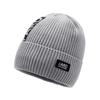 Gorro de malha forrado de lã de inverno, chapéu masculino grosso e quente, chapéu pequeno à prova de frio, chapéu de lã com letras de malha