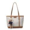 Bolsa Grande de Couro Estilo Coreano para Mulheres 2025 Verão Nova Casual Simples Bolsa de Ombro para Trabalho e Deslocamento Bolsa Tote