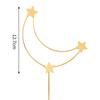 Ferro forjado Série Lua Estrela bandeirinha decorativa para bolo inserção de ferro forjado Dourado Prata Lua decoração de festa de bolo plug-in