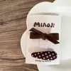 Nuevo pasador de lana con lazo para el pelo de color verde café retro para niños, par de pasadores para bebé, pinza lateral, pinza para flequillo