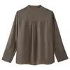 Novedades de otoño transfronterizas: Estilo europeo y americano, moderno, simple, versátil, camisa de manga larga con bolsillo bordado