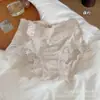 Calcinha de renda escovada estilo vintage para mulheres, macia e delicada com fio colorido, forro 10A de seda, cintura média, calcinha que abraça o quadril