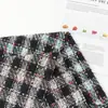 Tela de Tweed a Cuadros Tejida de Colores en Stock, Material de Moda Tejido a Mano para Vestidos DIY