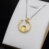 Colgante semicircular de plata S925 para mujer, colgante con personalidad, joyería de perlas 9-11, accesorios de bricolaje, soporte vacío, semiacabado, 799