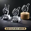 Trofeo de cristal creativo, trofeo de madera, premio para empleados destacados, artículo conmemorativo, envío exprés el mismo día, grabado gratuito