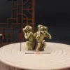 Latão Criativo Três Macacos Não Veem, Não Falam, Não Ouvem Latão Decoração de Animal de Estimação de Chá para Mesa de Casa Ornamentos de Objeto Antigo Retro