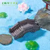 Puente de piedra creativo de paisaje en miniatura, serie de puentes de madera vintage, accesorios decorativos DIY para paisajismo de jardines, adornos en miniatura