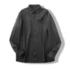 Camisa de Cuadros Suave Fina de Seda de Hielo para Primavera y Verano para Hombre Casual Cómoda Transpirable de Secado Rápido Cuello de Solapa Manga Larga 6658