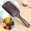 Peine plano de dientes anchos con bolsa de aire para masaje del cuero cabelludo, peine para cabello largo sin nudos, peine para rizar, peine de placa grande para cabello largo